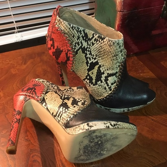 BCBG “Britt” Chain Python Colorblock Bootie - Picture 3 of 8